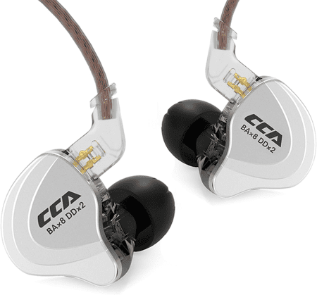 C10 in Ear Monitor Headphone 10 Hybrid Drivers Wired Earbud 4BA 1DD Hifi IEM Earphones Stereo Noise Isolating Earphone with Detachable Cable for Musicians Singers Studio Audiophiles Dj PC