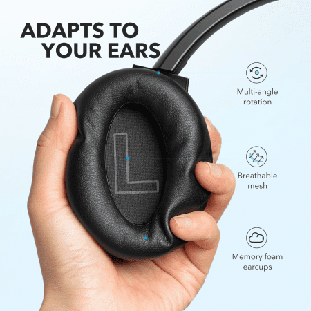 Life Q20+ SE Noise-Canceling Bluetooth Over-Ear Headphone, Black