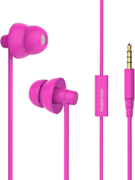 (TM Unique Total Soft Silicon Sleeping Headphones Earplugs Earbuds with Mic for Cellphones,Tablets and 3.5 Mm Jack Plug (Black)