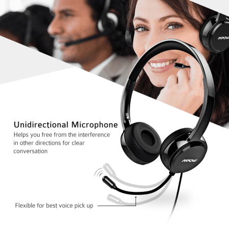 Mpow Computer Headset Office Call Center Usb/3.5Mm Wired Headphone with Mic