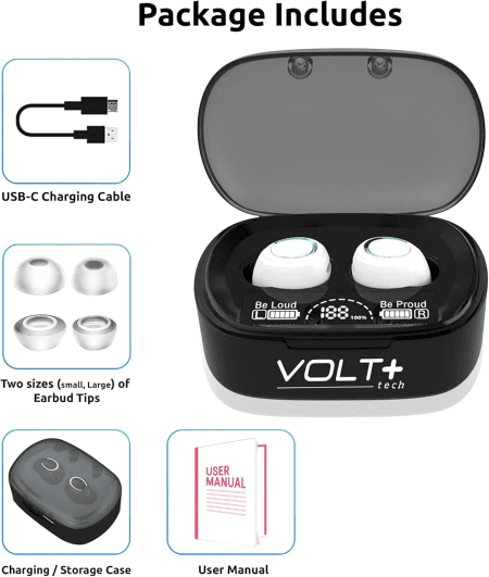 Wireless V5.3 PRO Earbuds Compatible with LG V40/Q70/G8X Thinq IPX3 Bluetooth Touch Waterproof/Sweatproof/Noise Reduction with Mic (White)