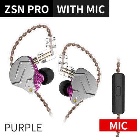 KZ ZSN Pro Metal Earphones 1BA+1DD Hybrid Technology HIFI Bass Earbuds in Ear Monitor Headphones Sport Noise Cancelling Headset