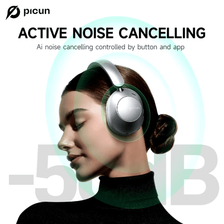 F6 Active Noise Cancelling Bluetooth Headset Hi-Res ANC Head Tracking 3D Audio Wireless Headphones APP Control Low Latency