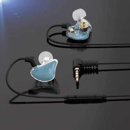 Bmaster Triple Drivers in Ear Monitor Headphone with Two Detachable Cables Fit in Ear Suitable for Audio Engineer, Musician (Blue)