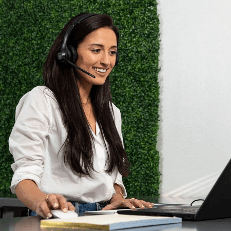 Go Work Wireless On-Ear Headset - Bluetooth or Wired Office Headset with Multipoint and 45+ Hours Playtime