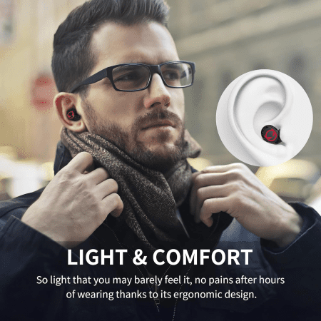 Bluetooth 5.1 Wireless Earbuds, IPX5 Waterproof Stereo Wireless Headphones with Mic and Touch Control, in Ear Noise Reduction Sports Earphones with Wireless Cartoon Charging Case.