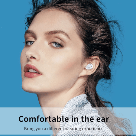 Wireless Earbuds,Bluetooth 5.0 in Ear Headphones with Microphone Lightweight,Noise Cancellation,3D Surround Stereo Earphones for Girl Gift,Long Life Portable Mini Charging Case