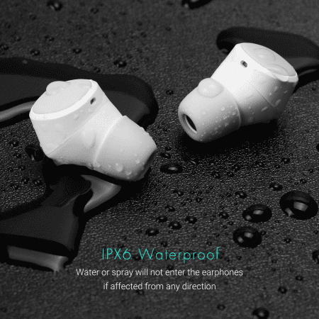 True Wireless Earbuds EP800 - Bluetooth 5.0 Headphones with Wireless Charging Case IPX6 Waterproof / 25H Playback/Built-In Microphone/Dsp Noise Reduction/Stereo Sound Earphones White