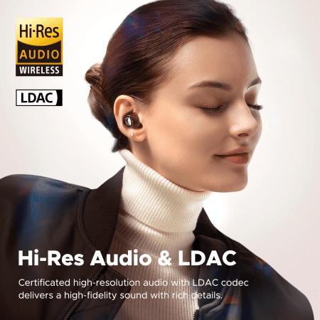 Engine4 Hi-Res Bluetooth 5.3 Wireless Earbuds with LDAC, Coaxial Dual Dynamic Drivers for Stereo Sound, Total 43 Hrs