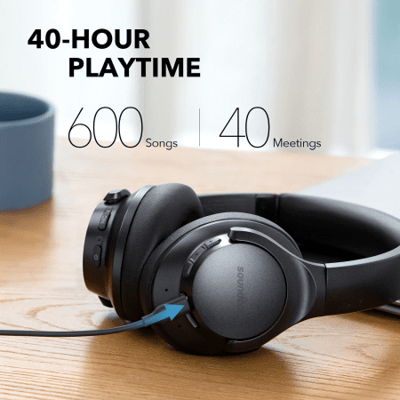 Life Q20+ SE Noise-Canceling Bluetooth Over-Ear Headphone, Black