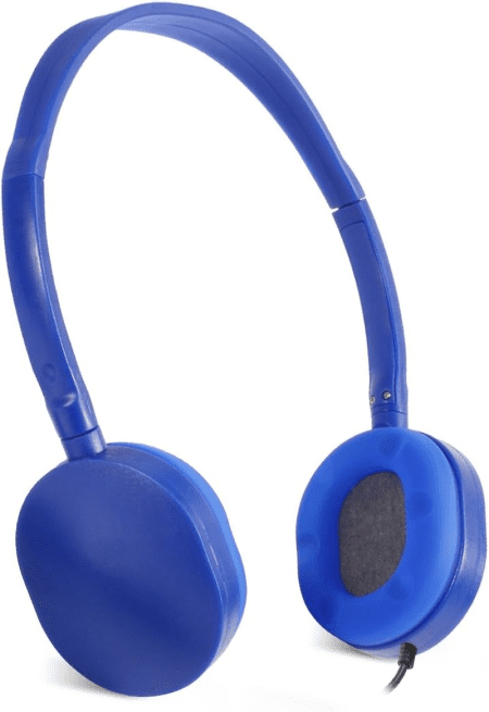 Wholesale Bulk Headphone Earphone Earbud (Khp0-25Dblue) 25 Pack Wholesale Dark Blue Headphone for School, Classroom, Airplane, Hospiital, Students,Kids and Adults