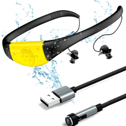 Waterproof Mp3 Player for Swimming, IPX8 8GB Swimming Headset, Silicone Coated Waterproof Music Player, 20H Playing Time