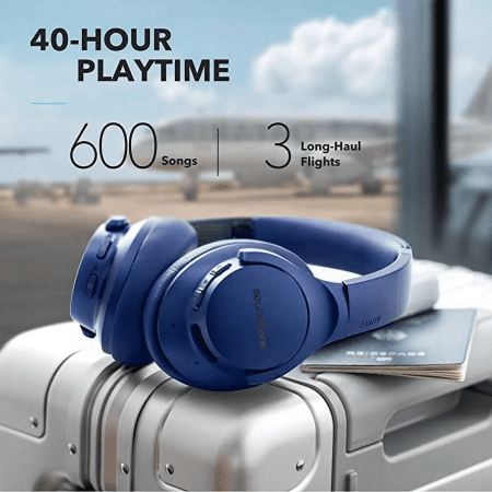 Life Q20 Hybrid Active Noise Cancelling Headphones, Wireless over Ear Bluetooth Headphones, 60H Playtime, Hi-Res Audio, Deep Bass, Memory Foam Ear Cups, for Travel, Home Office