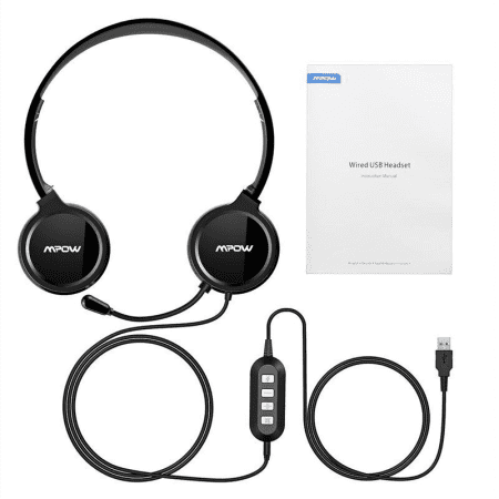 Mpow Computer Headset Office Call Center Usb/3.5Mm Wired Headphone with Mic