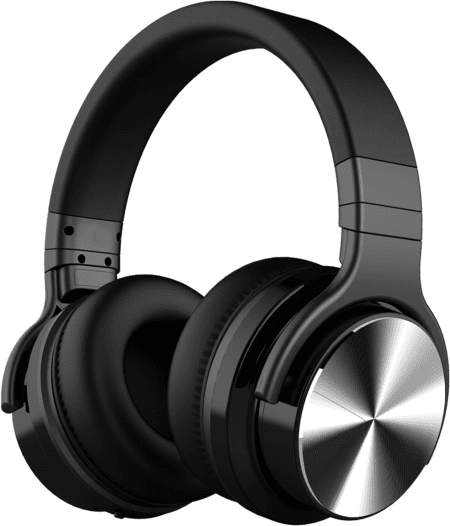 Active Noise Cancelling Headphones Bluetooth Headphones with Microphone Deep Bass Wireless Headphones over Ear, Comfortable Fit, 30H Playtime for Tv/Computer/Cellphone (Jet Black)