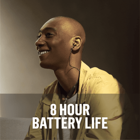 Smile Jamaica Wireless: Wireless Neckband Earphones with Microphone, Bluetooth Connectivity, 8 Hours of Playtime, and Sustainable Materials (Brass)