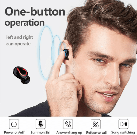 Bluetooth 5.1 Headset TWS Wireless Earphones Mini Earbuds Stereo Headphones IPX7