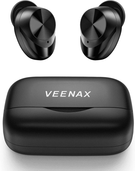 L11 Wireless Earbuds, TWS Bluetooth Earphones Touch Control, Sport Headphones with Microphone, Stereo In-Ear Headset with Bass, LED Flashlight, 210H Playtime/Cvc 8.0/USB-C, Black