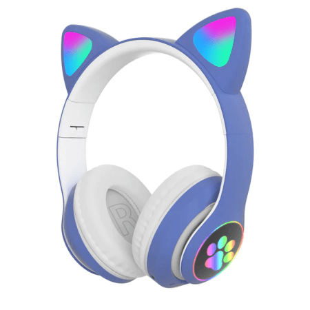 Flash Light Cute Cat Ear Headphones Wireless with Mic Can Close LED Kids Girls Stereo Phone Music Bluetooth Headset Gamer Gift