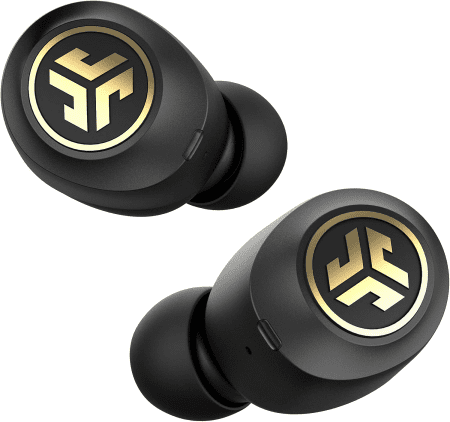 Jbuds Air Icon True Wireless Signature Bluetooth Earbuds + Charging Case, Black & Gold, IP55 Sweat Resistance, Bluetooth 5.0 Connection, Stereo Phone Calls, 3 EQ Sound Settings