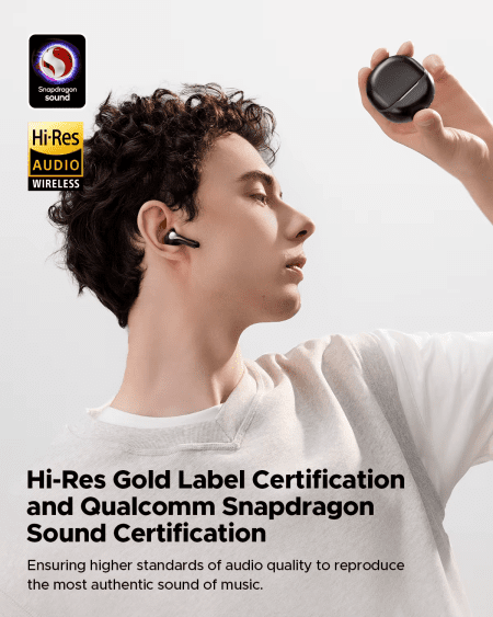 Air5 ANC Bluetooth 5.4 Wireless Earbuds with Hi-Res Audio,Aptx Lossless,Cvc V8.0,6MIC AI Call Noise Reduction,Ipx5