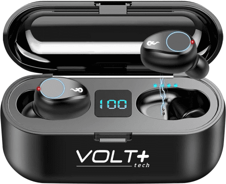 Wireless V5.3 Bluetooth Earbuds Compatible with Samsung Galaxy A72 4G/5G/A32 5G/A52 5G LED Display, Mic 8D Bass IPX4 Waterproof/Sweatproof (Black)