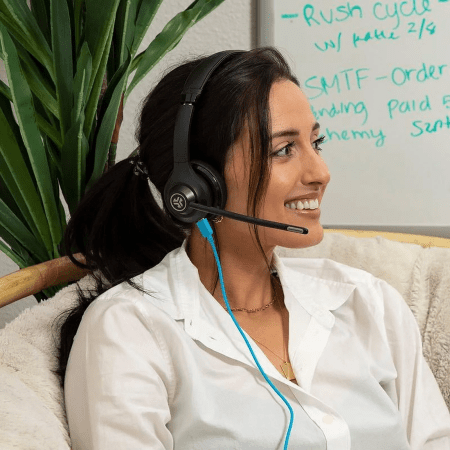 Go Work Wireless On-Ear Headset - Bluetooth or Wired Office Headset with Multipoint and 45+ Hours Playtime