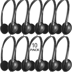 10 Packs School Headphones Bulk for Classroom Students Kids Children Toddler Boys Girls Teens and Adult (10 Black)