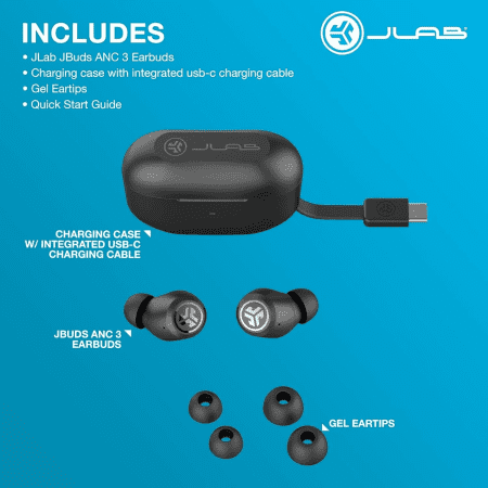 Jbuds ANC 3 True Wireless Earbuds, 42 Hr Playtime, Smart ANC, Custom Sound, Multipoint, Fast Pair