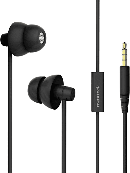 (TM Unique Total Soft Silicon Sleeping Headphones Earplugs Earbuds with Mic for Cellphones,Tablets and 3.5 Mm Jack Plug (Black)