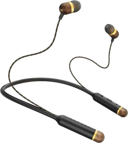 Smile Jamaica Wireless: Wireless Neckband Earphones with Microphone, Bluetooth Connectivity, 8 Hours of Playtime, and Sustainable Materials (Brass)