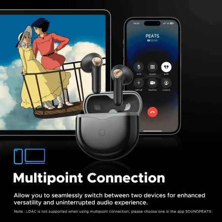 Air4 Lite Wireless Earphone Hi-Res Audio Bluetooth 5.3 Eearbuds 6 Mic,Ai Call Noise Reduction, Multipoint Connection