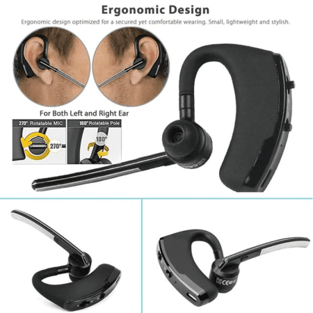 Bluetooth Earpiece Wireless Headset Noise Cancelling Headphones Driver Trucker